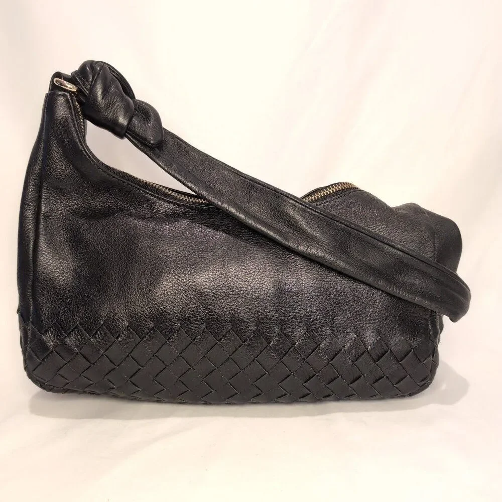 Elliott Lucca Black Leather Shoulder Bag - Picture 3 of 10